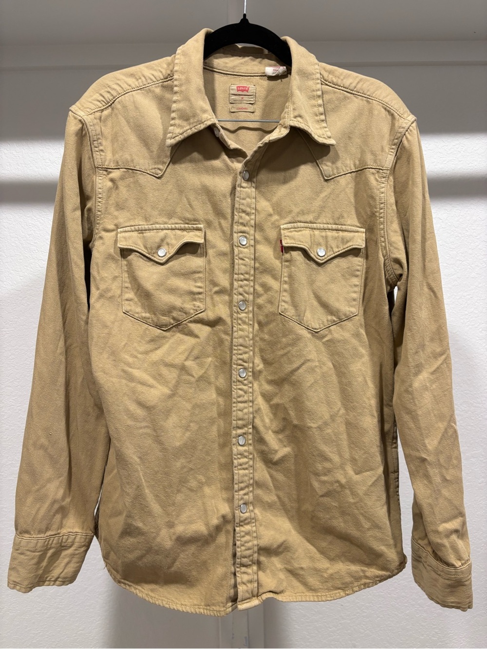 Levi’s 100% Cotton Ultimate Western Denim Shirt Men’s Size M Tan Brown